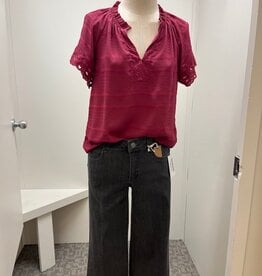 Ruby Road Ruby Road  Smoke Petite Stovepipe Wide Leg Jeans