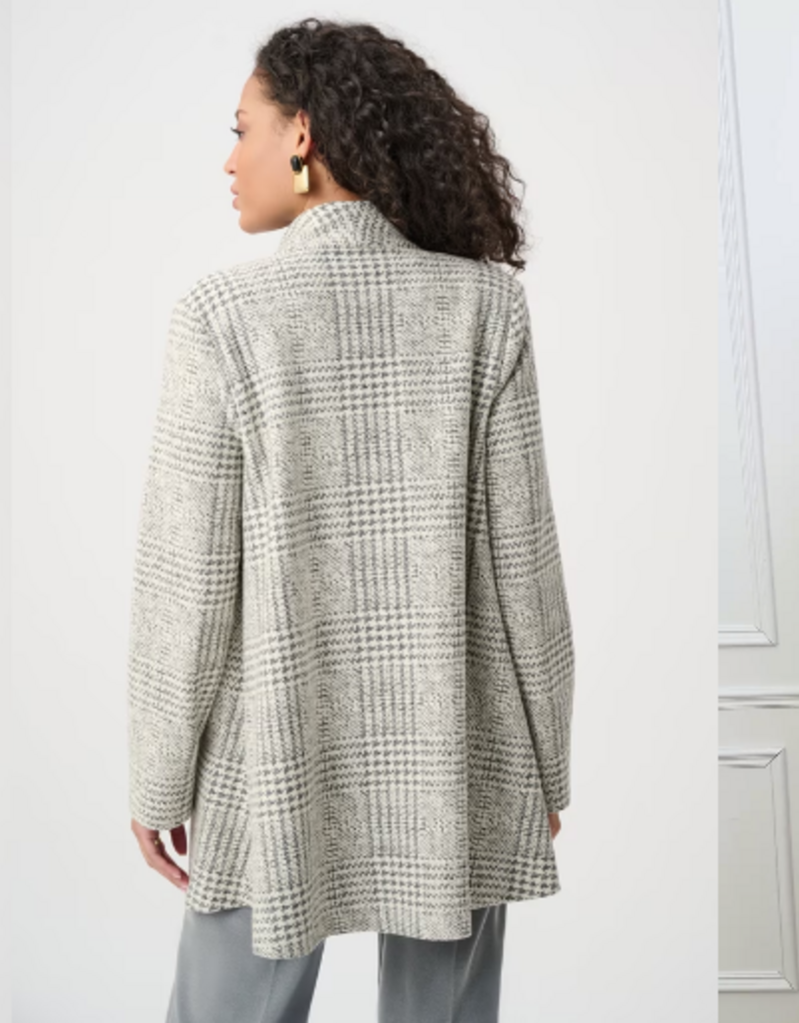 Joseph Ribkoff Joseph Ribkoff  Jacquard Plaid A-line Coat Style