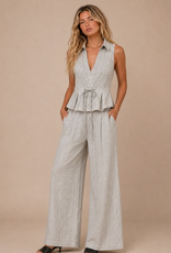 Kylie Paige Kylie Paige Layla Stripe Linen Sleeveless Top