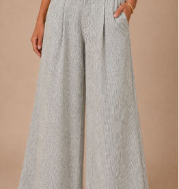 Kylie Paige Kylie Paige Elsie  Stripe Linen Trouser Wide Leg Pant