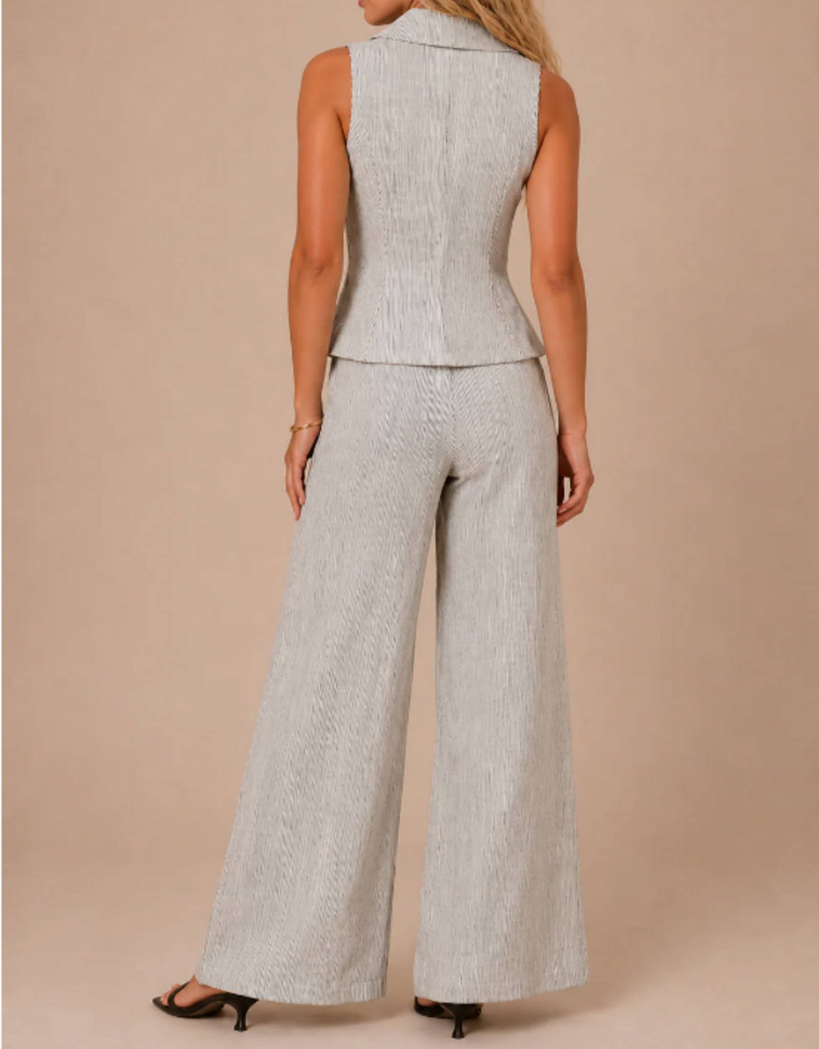 Kylie Paige Kylie Paige Elsie  Stripe Linen Trouser Wide Leg Pant