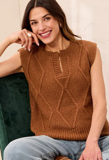 Tribal Tribal Hazelwood Soft Split Crew Neck Sleeveless Sweater Vest