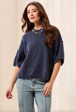 Tribal Tribal Nightfall  Drop Shoulder Crew Neck Elbow Sleeve Sweater