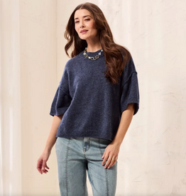 Tribal Tribal Nightfall  Drop Shoulder Crew Neck Elbow Sleeve Sweater