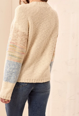 Tribal Tribal Novelty Slub Knit Embroidered Long  Sleeve Sweater