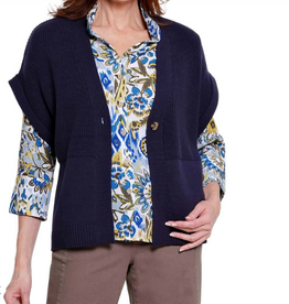 Sharon Young Inc A la carte Navy Single Button Sweater Vest