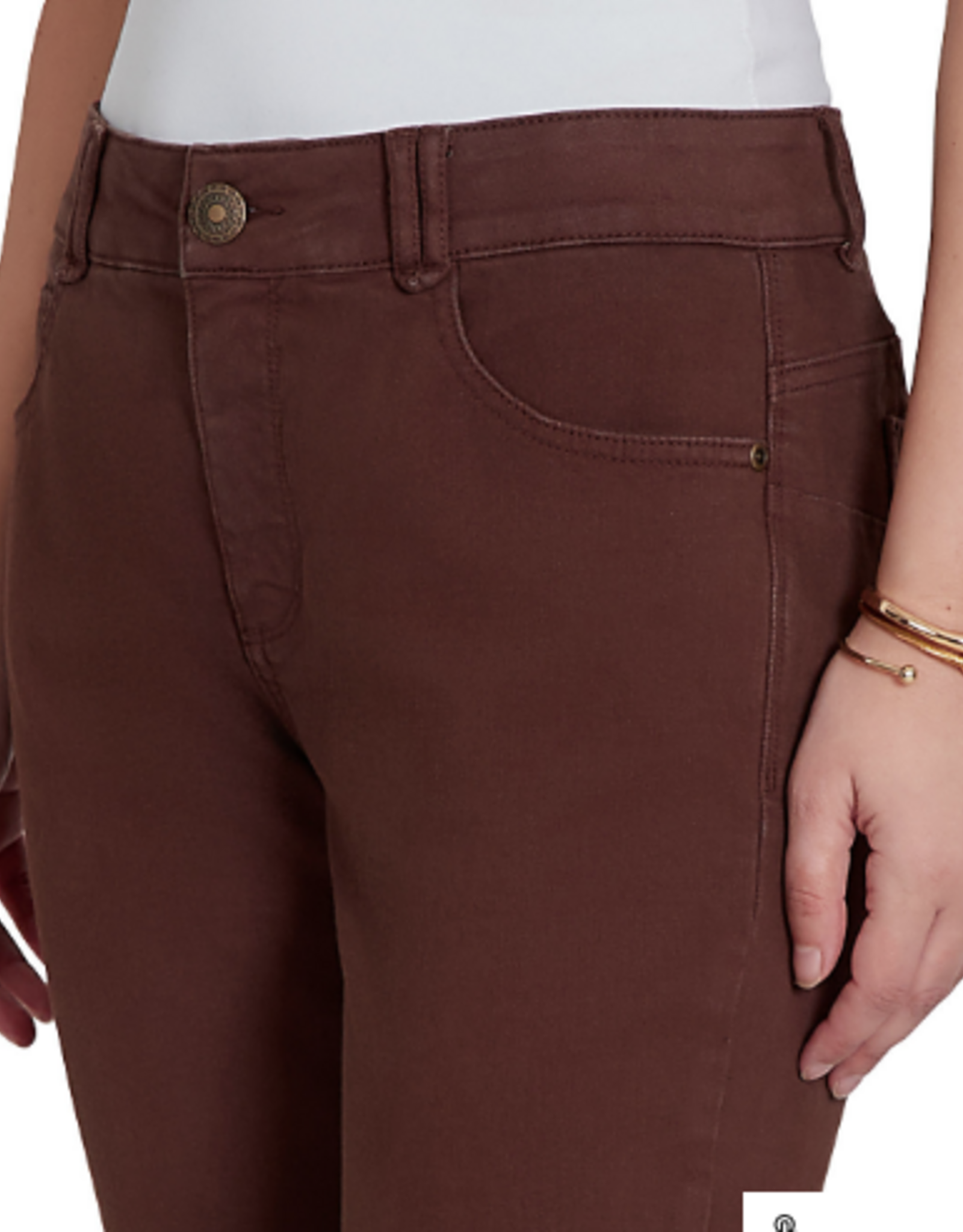 Ruby Rd Ruby Rd Dark Chocolate Petite Women's Soft Stretch Slim Fit Color Denim Jeans