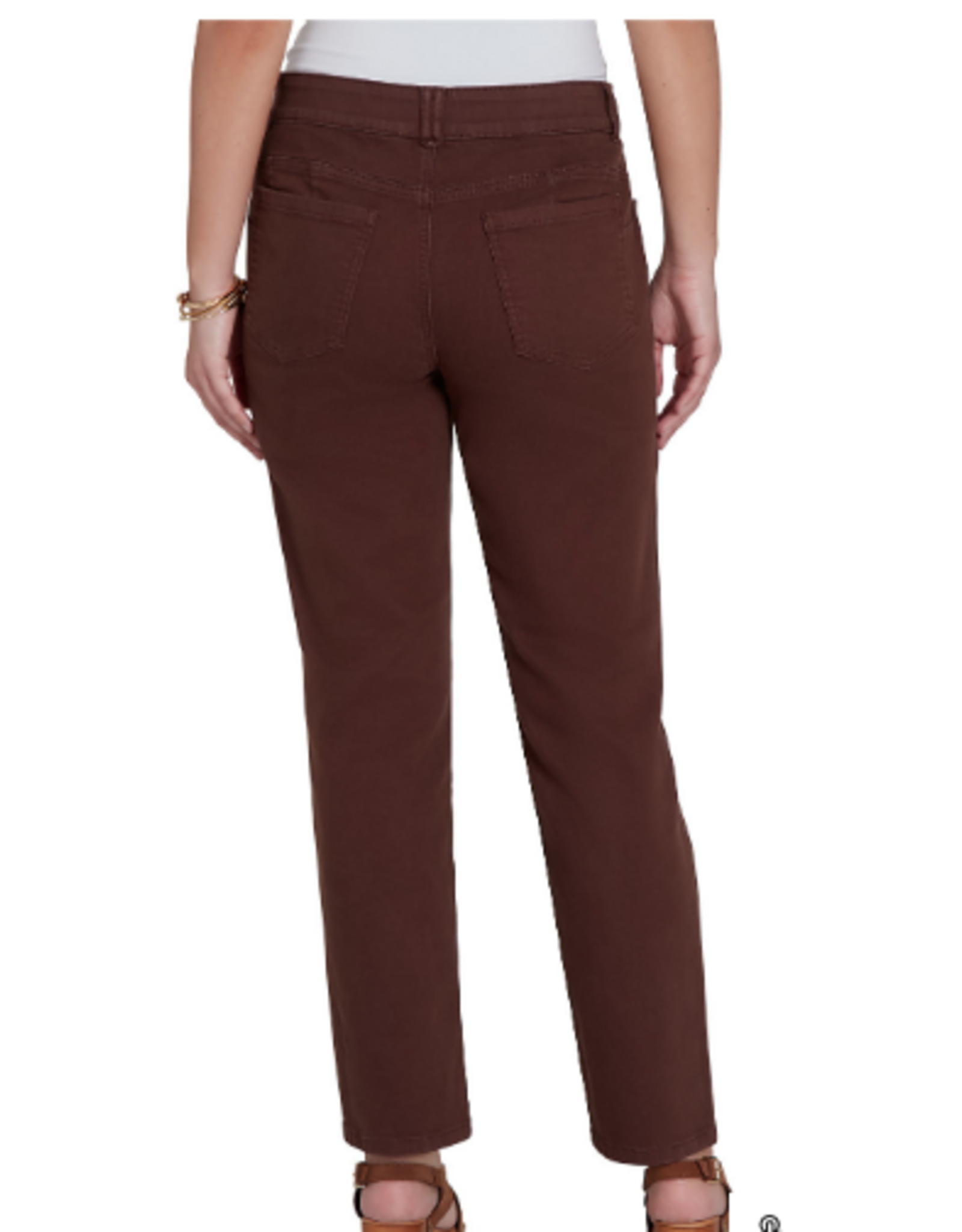 Ruby Rd Ruby Rd Dark Chocolate Petite Women's Soft Stretch Slim Fit Color Denim Jeans