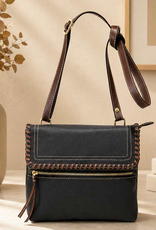 MC Handbags Corp. MC Handbag Gabby 5015 Black Pebble Grain Crossbody