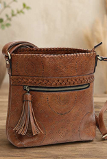 MC Handbags MC Handbags Calm Saddle Faux Leather Crossbody W/Perfoation LA