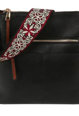 MC Handbags Corp. Coronet 59018 Black Zip Pocket Guitar Strap Crossbody Bag