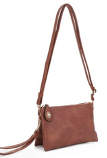 MC Handbags Corp. Coronet 59016 Brown Turn Lock Closure Wristlet /Crossbody Bag