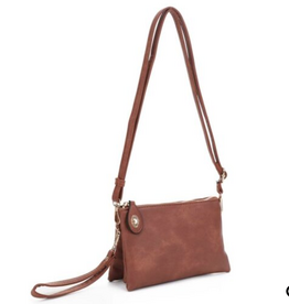 Coronet Jewelry Co Coronet 59016 Brown Turn Lock Closure Wristlet /Crossbody Bag