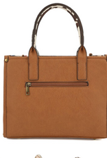 Coronet Jewelry Co Coronet 49090 Mixed Material Western Tote Bag  With Tooled Front Panel