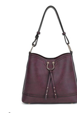 MC Handbags Corp. Coronet 59004 Burgundy Triple Compartment Hobo Bag