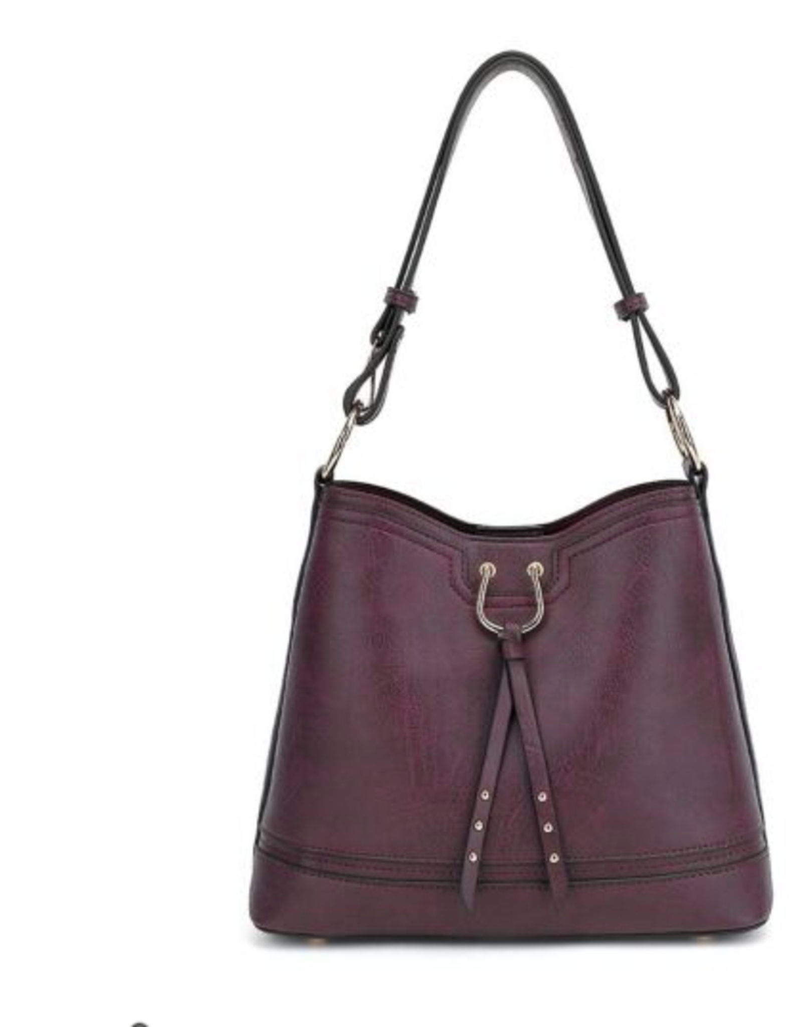 MC Handbags Corp. Coronet 59004 Burgundy Triple Compartment Hobo Bag