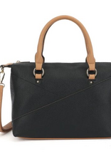 Cornet Coronet 59008 BLACK TWO TONE MID SIZE SATCHEL