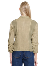 Sharon Young Inc Tru Lux Camel Notched Lapel Jacket w/Knit Insets