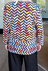 Multiples Multiples Multi Color Print Round Neck 3/4 Sleeve Top