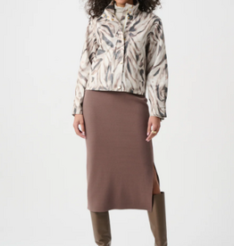 Joseph Ribkoff Joseph Ribkoff  Foiled Faux Suede  Animal Print Jacket Style