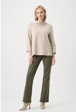 Joseph Ribkoff Joseph Ribkoff  Beige/Silver Jacquard  Sweater Funnel Collar Trapeze Top