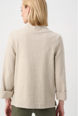 Joseph Ribkoff Joseph Ribkoff  Beige/Silver Jacquard  Sweater Funnel Collar Trapeze Top