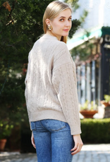 Comfy Luxe Comfy Luxe Beige Solid Cable Knit Ultra Soft Sweater One Size