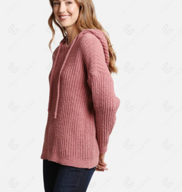 Comfy Luxe Comfy Luxe Blush Solid Cable Knit Ultra Soft Hoodie