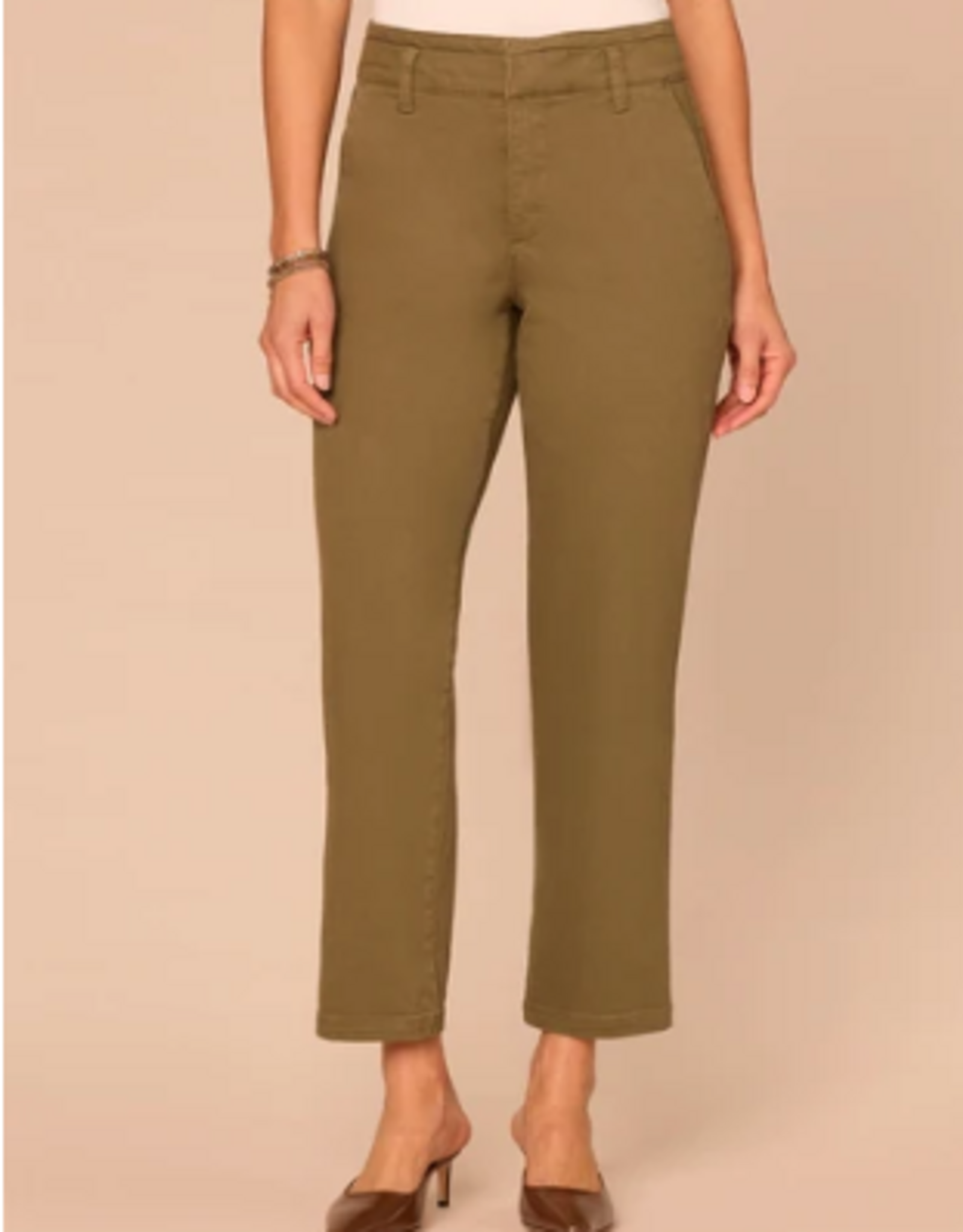 Democracy Democracy Moss Skyrise Double Waistband Ankle Straight Leg Trousers