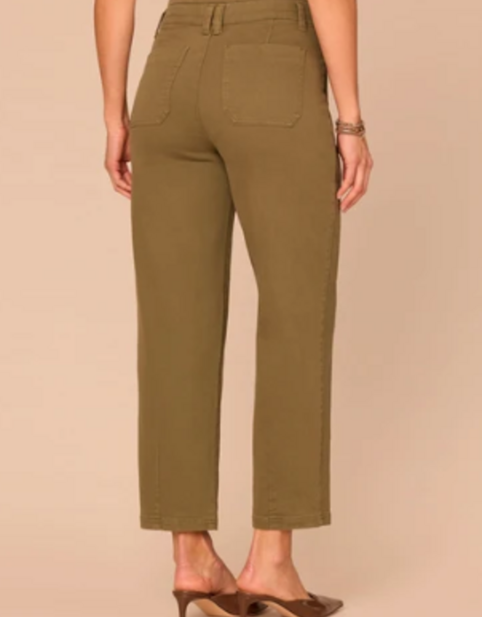 Democracy Democracy Moss Skyrise Double Waistband Ankle Straight Leg Trousers