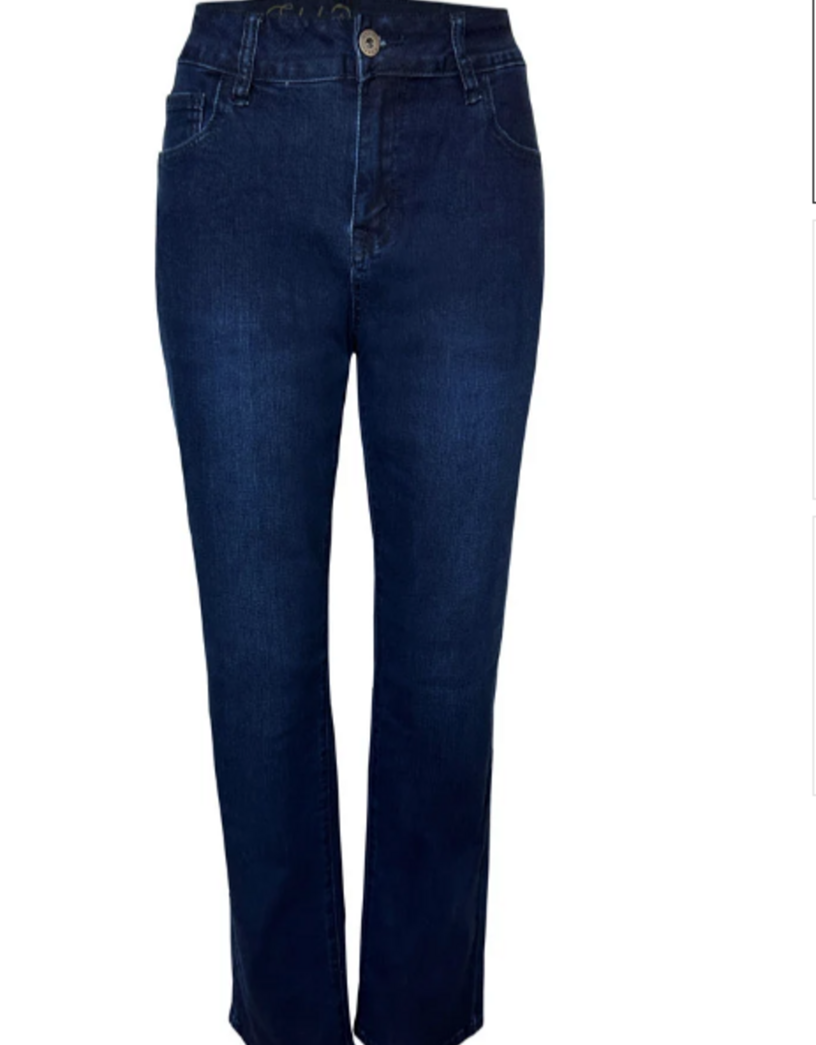 Ethyl Ethyl Blissful Blue Mid Rise Straight Leg Classic Style Jean
