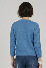 Ethyl Ethyl  Chisel Comment Blue Round Neck L/S  Cable Sweater