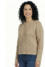 Ethyl Ethyl Bridge Comment Tan  Round Neck L/S  Cable Sweater