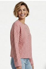 Ethyl Ethyl Arch Comment PINK Round Neck L/S  Cable Sweater