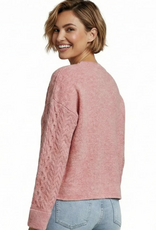 Ethyl Ethyl Arch Comment PINK Round Neck L/S  Cable Sweater