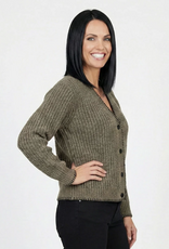 Ethyl Ethyl Civic Olive Green Stitch Edge Cardigan