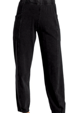 Jess & Jane Jess & Jane M100 Black Denim Wash  Cotton Spandex Loose Fit Pant