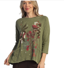 Jess & Jane Jess & Jane Fern Mineral Washed Patch Pocket Tunic Top