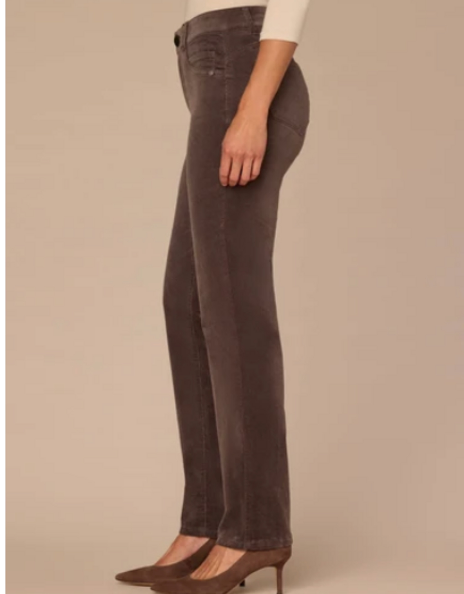 Democracy Democracy Espresso Corduroy Straight Leg Petite Pant