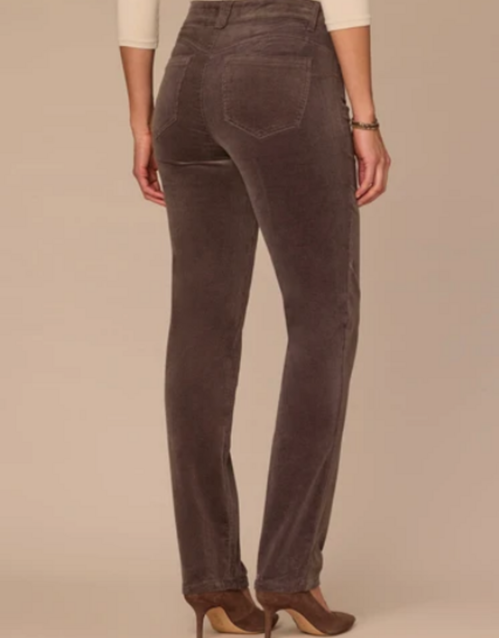 Democracy Democracy Espresso Corduroy Straight Leg Petite Pant