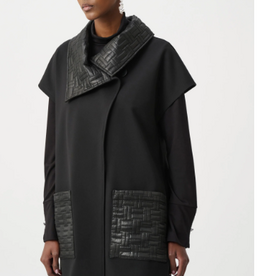 Joseph Ribkoff Joseph Ribkoff Black Heavy Knit Vest With Quilted Collar