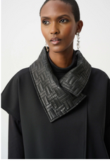 Joseph Ribkoff Joseph Ribkoff Black Heavy Knit Vest With Quilted Collar