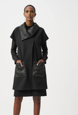 Joseph Ribkoff Joseph Ribkoff Black Heavy Knit Vest With Quilted Collar