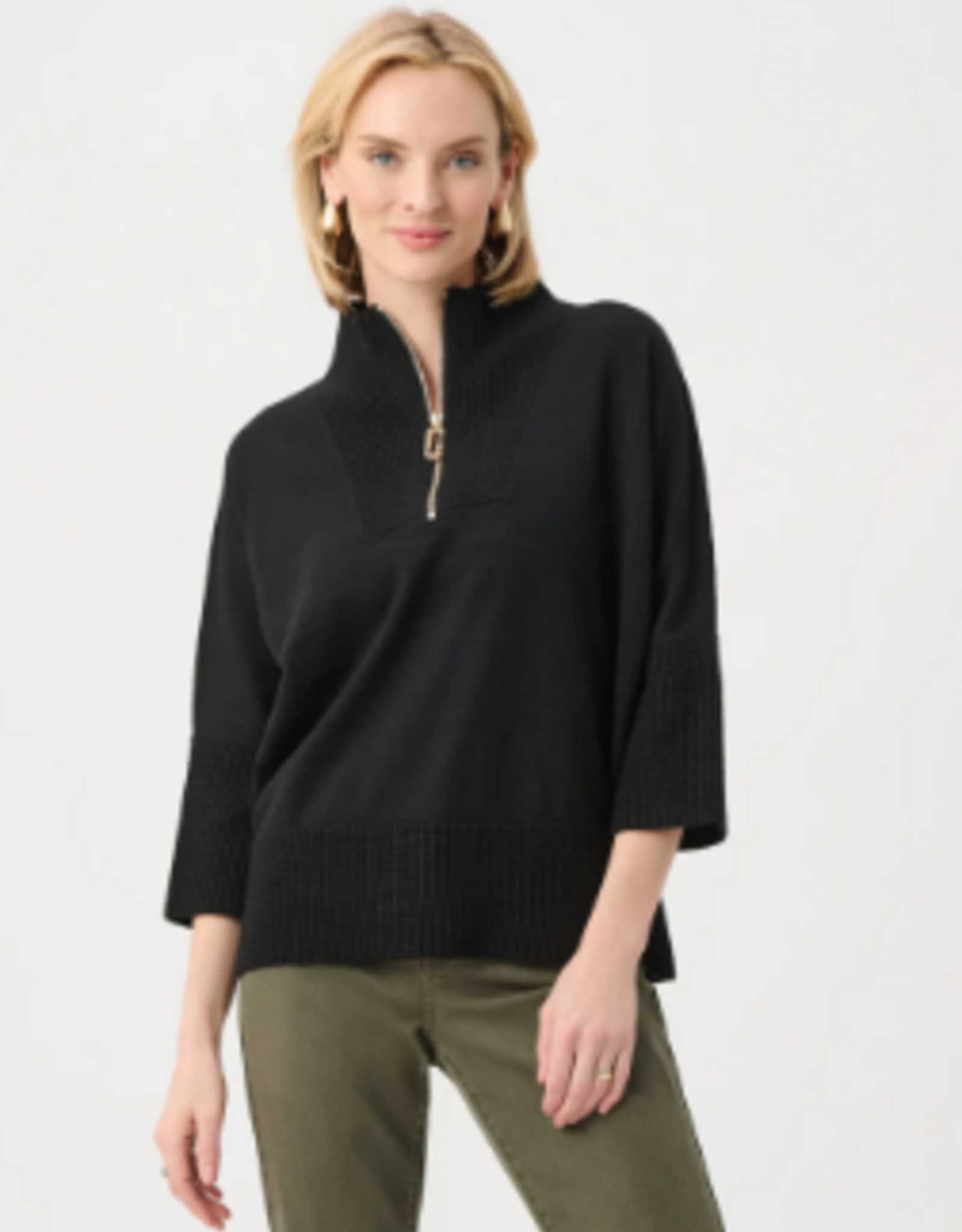 Joseph Ribkoff Joseph Ribkoff Black Brushed Viscose And Nylon Funnel-Neck Sweater