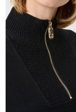 Joseph Ribkoff Joseph Ribkoff Black Brushed Viscose And Nylon Funnel-Neck Sweater