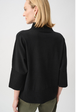 Joseph Ribkoff Joseph Ribkoff Black Brushed Viscose And Nylon Funnel-Neck Sweater