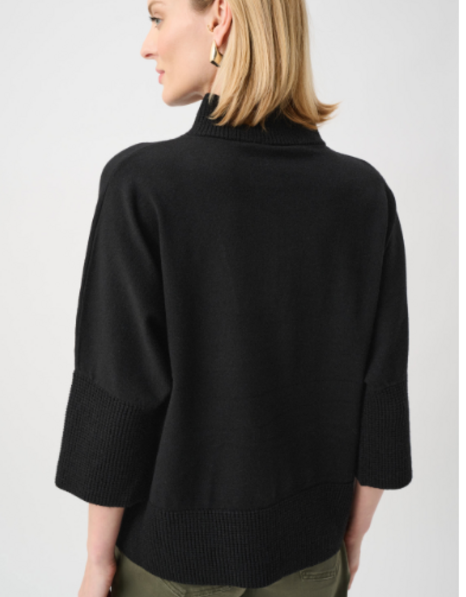 Joseph Ribkoff Joseph Ribkoff Black Brushed Viscose And Nylon Funnel-Neck Sweater