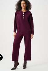 Joseph Ribkoff Joseph Ribkoff  Elderberry Brushed Viscose And Nylon Shawl-Neck Sweater