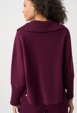 Joseph Ribkoff Joseph Ribkoff  Elderberry Brushed Viscose And Nylon Shawl-Neck Sweater