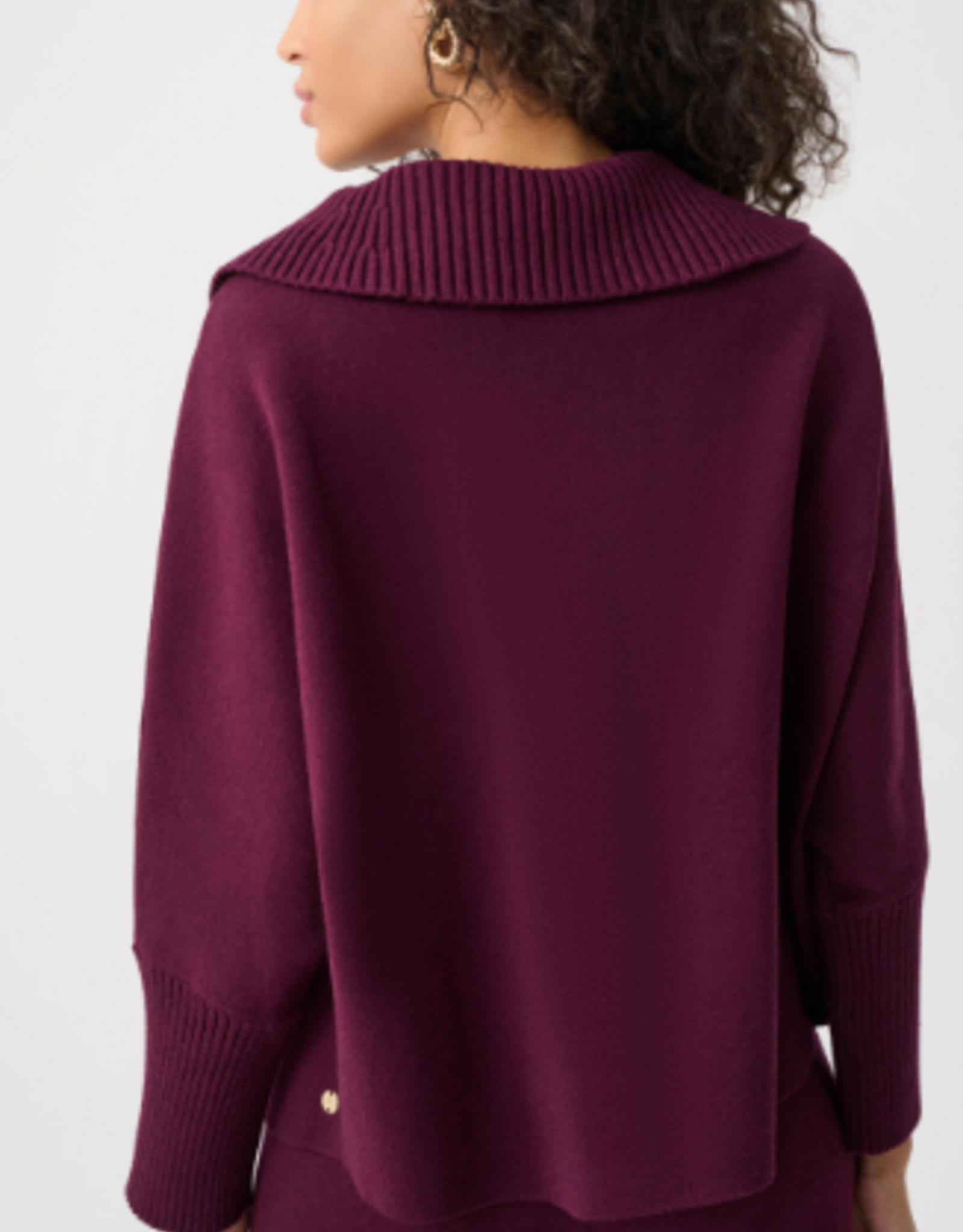 Joseph Ribkoff Joseph Ribkoff  Elderberry Brushed Viscose And Nylon Shawl-Neck Sweater